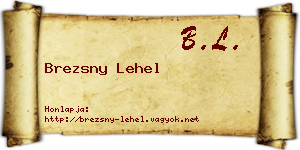 Brezsny Lehel névjegykártya